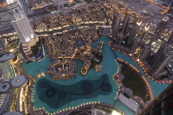 Dubai Fountain Area from Burj Khalifa
