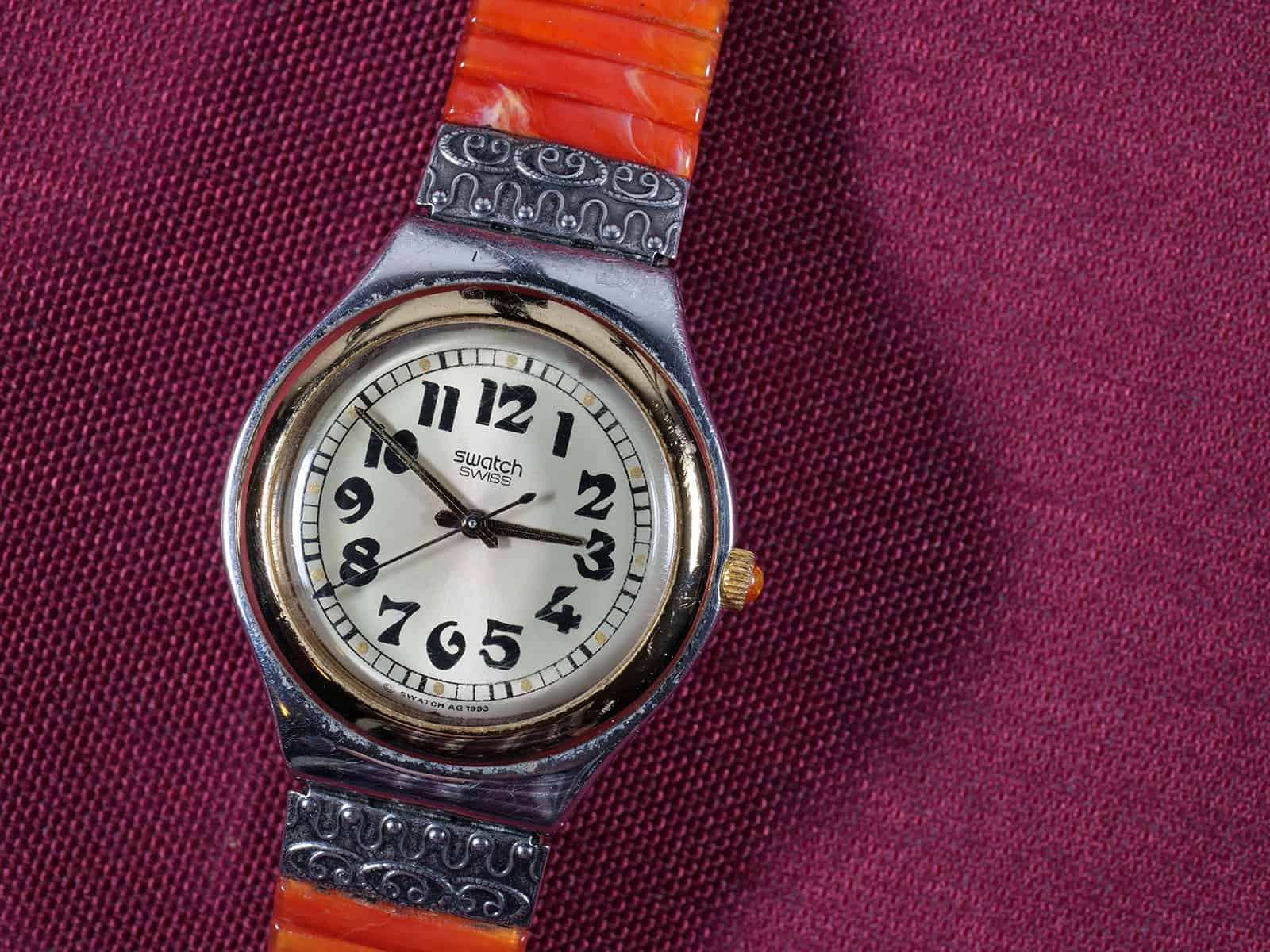 Swatch-Uhr, Nahaufnahme